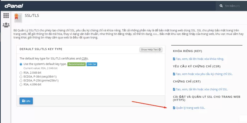 c&agrave;i SSL tr&ecirc;n hosting cPanel